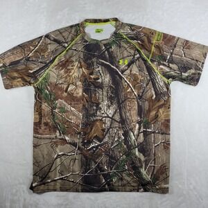 Under Armour Scent Control Camo Shirt Men's 2XL Short Sleeve Outdoor Hunting Tee